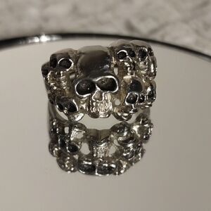 Spikes Stainless Steel "Skulls" Men's Ring 